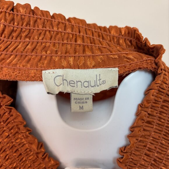 Chenault Leopard Print Burnt Orange Long Sleeve Midi Dress Sz Medium - Picture 6 of 8